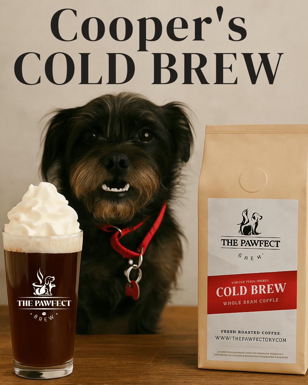 Dog Lover's Coffee – Cooper’s Cold Brew Coffee | Medium Roast, Chiapas Single Origin | Smooth Chocolate & Toffee | Whole Bean 12oz