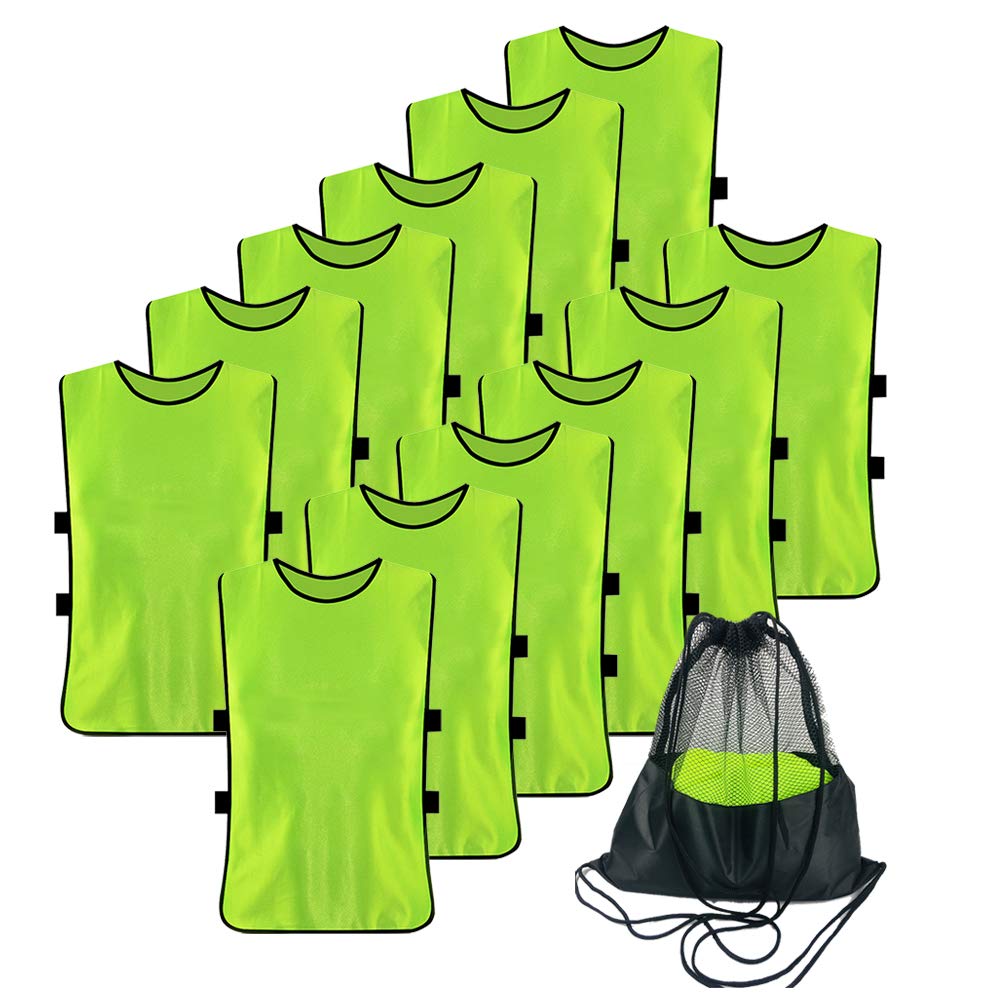 12 Pack Pinnies for Soccer Scrimmage Vest for Adult Youth Training