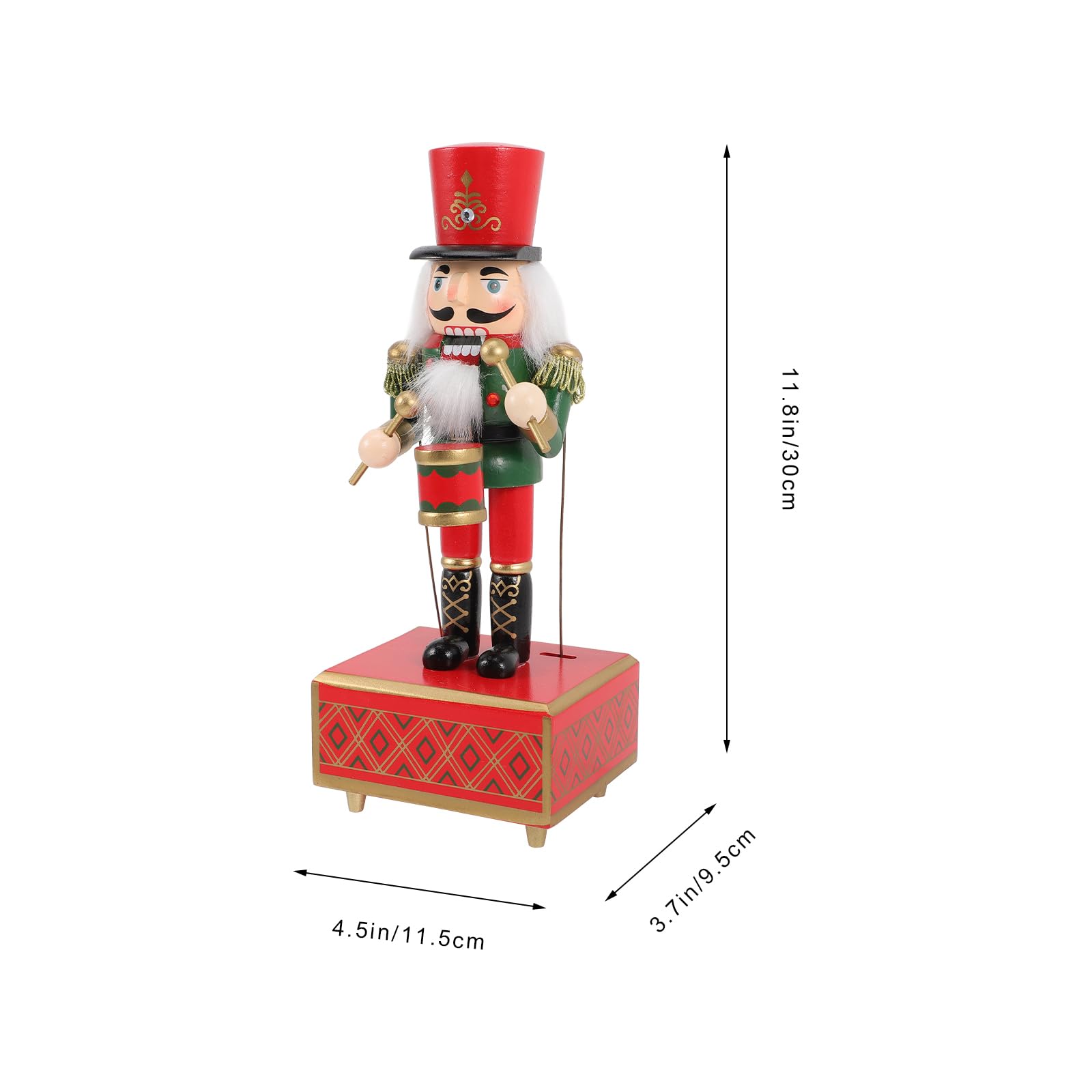 Christmas Nutcracker Music Box Figures: Wooden Nutcracker Soldier Toy Handmade Nutcracker Figures Christmas Nutcrackers Soldiers Wind up Musical Box Clockwork Christmas Music Box for Tables