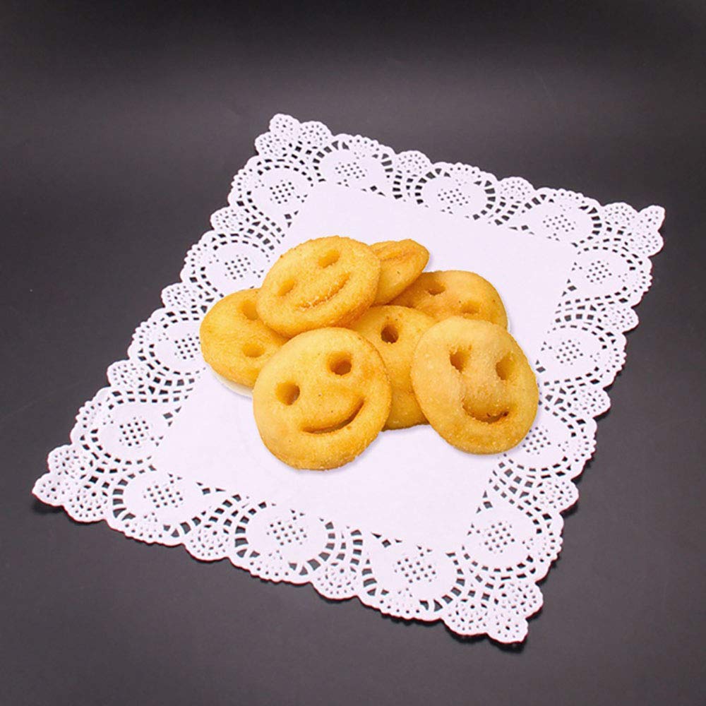 Tim&Lin Tapetes de papel de encaje – Tapetes de papel redondos – Manteles individuales desechables de papel – para bodas, cumpleaños, tartas, postres, vajilla decoración de alimentos