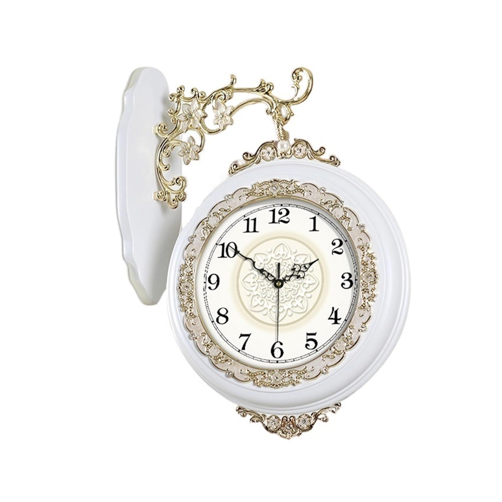 Orologio Da Parete Di Lusso Soggiorno Bifacciale Quarzo Nordico Elegante In Legno Disegni Reloj Pared Decorazione Display Nitido(Style 2)