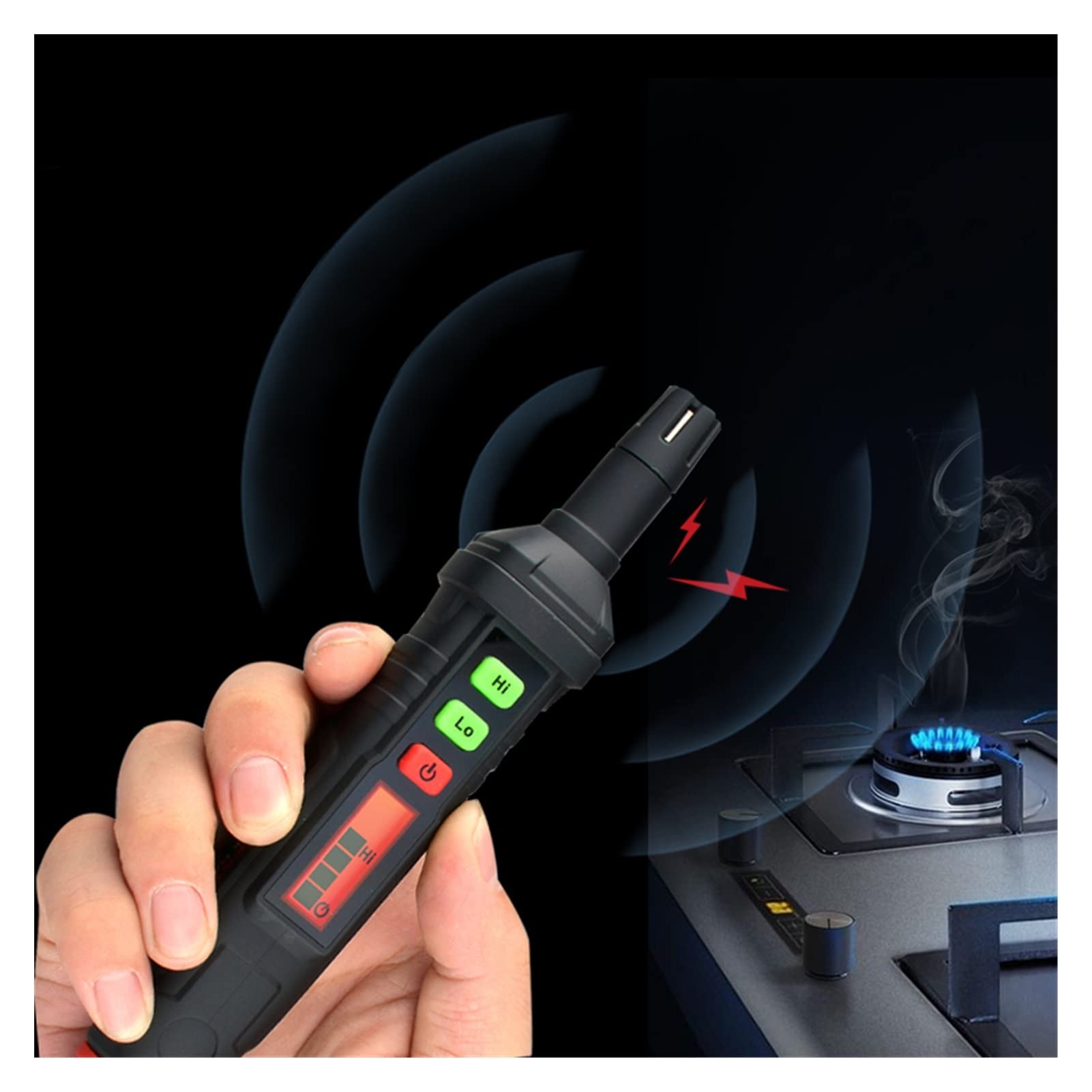 Gasanalysator Brennbarer Gasdetektor LCD Anzeige mit Alarm von Erdgas-Leck-Standort-Determiner-Tester HT61