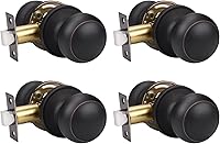 Vista 30 de KNOBWELL 8 Pack Black Door Knob for Hallway and Closet, Keyless Interior Passage Function, Round Non-Locking, Matte Black Handle