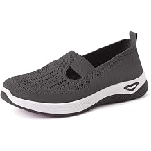Women's Woven Orthopedic Shoes Breathable Soft Casual Mesh Slip On Shoes | Lightweight Arch Support Sneakers