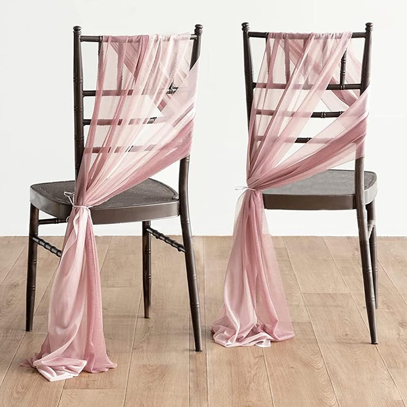 Dekoracyjne szarfy na krzesła, 8ZESTAW(Light Pink Ivory Whi)