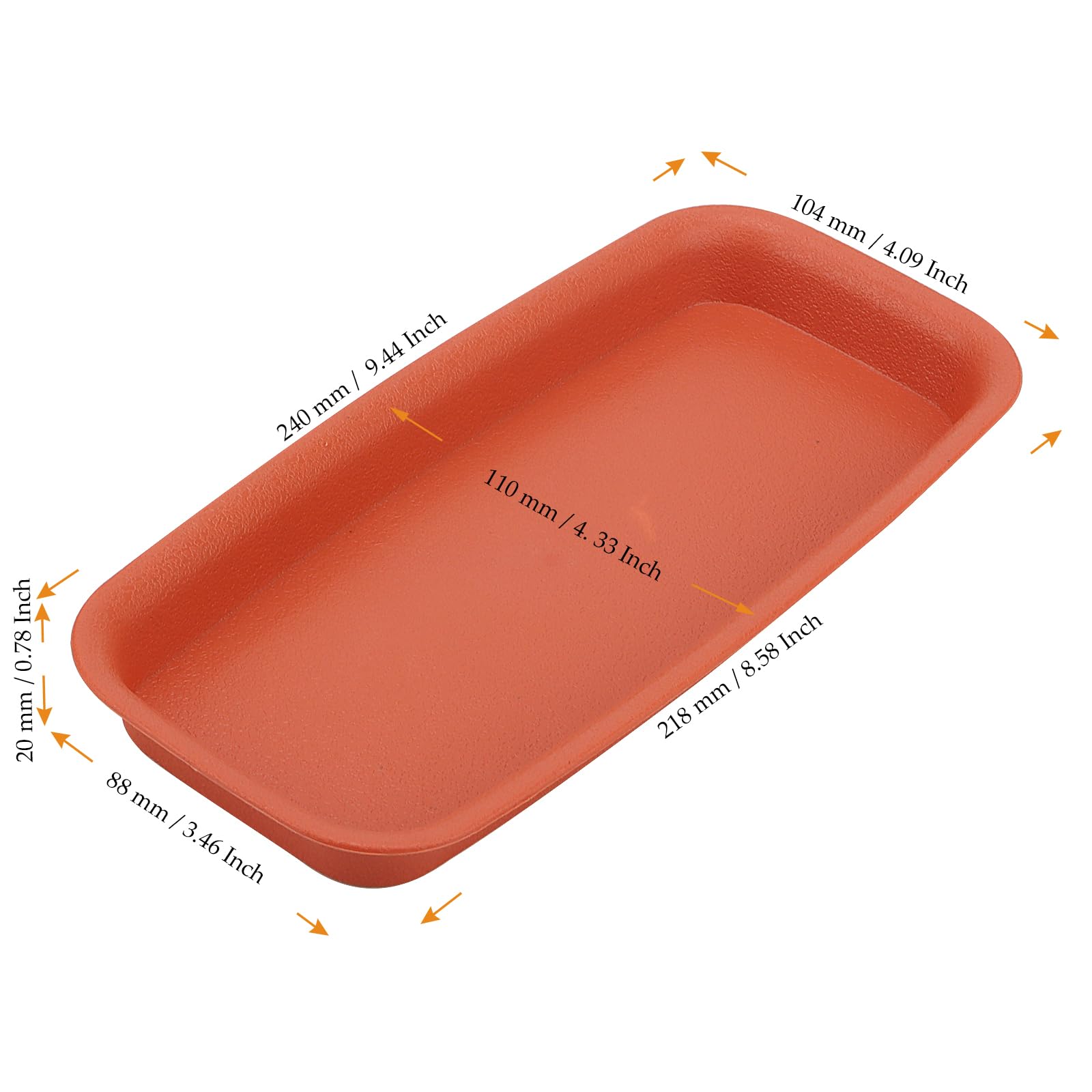 MUKCHAP 5 Pack 21.8 x 8.8 x 2cm Rectangular Plant Drip Tray, Brick Red Plastic Planter Drip Tray, Rectangular Window Box Tray Flower Pot Saucers, Top Size in 24 x 11cm - Image 2