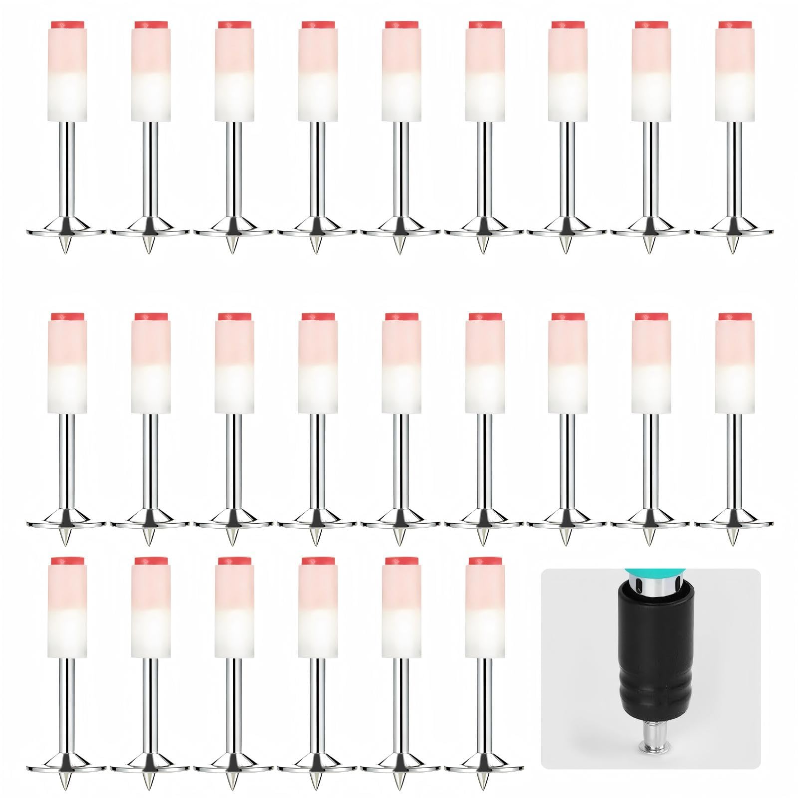 Lot de 400 Clou pour Pistolet à Clou, 7,3 mm Clous pour Pistolet à Clous, Acier au Carbone Ronds Clou pour Cloueuse Pneumatique pour Béton, clous de toiture, Climatisation