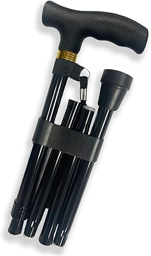 Bastón plegable de diseñador para hombres y mujeres, bastón ligero ajustable con mango Fritz y correa para la muñeca