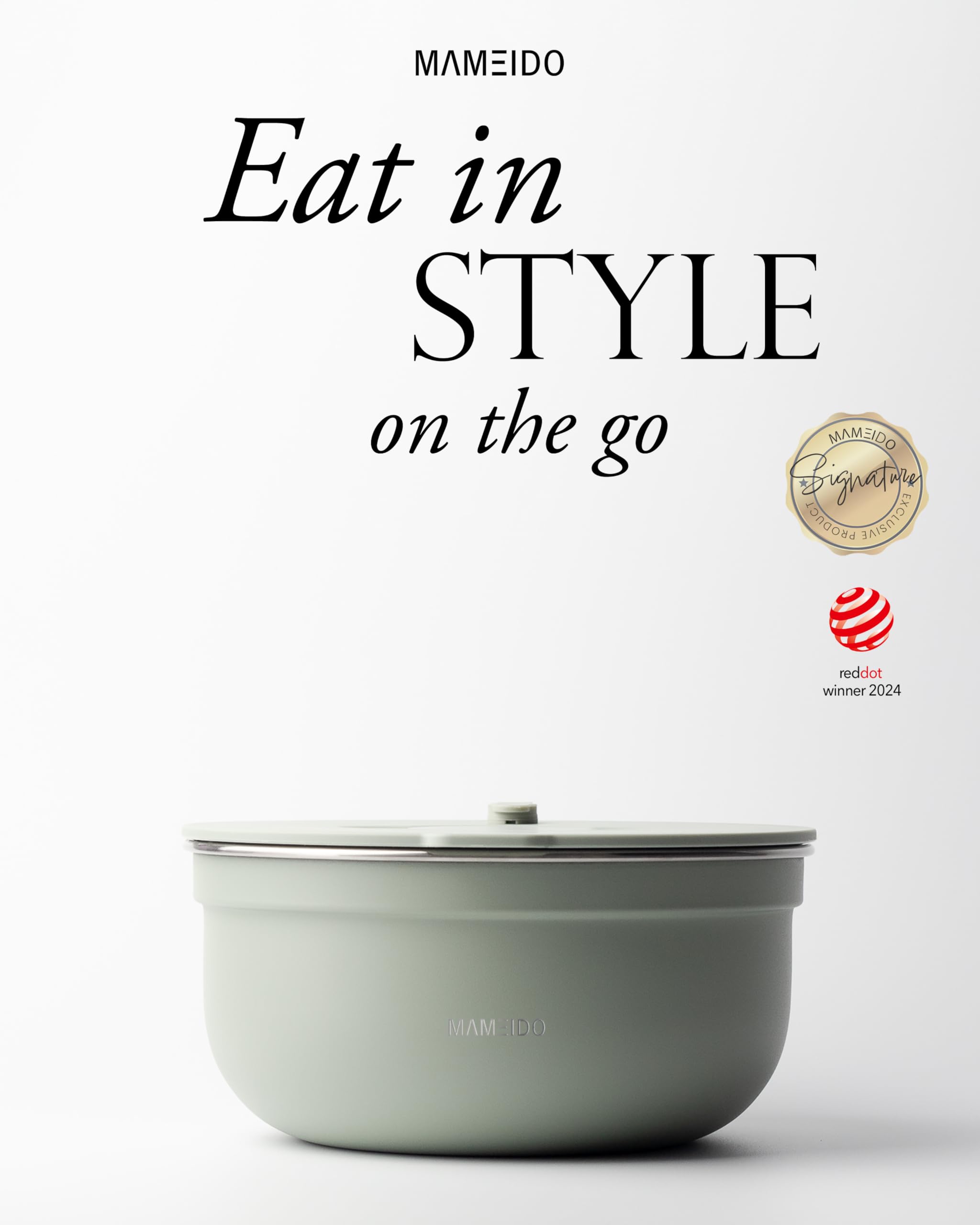 MAMEIDO Salad Box to go 1.5 l, Bento Box Stainless Steel for Adults BPA-Free Salad Bowl - Image 2