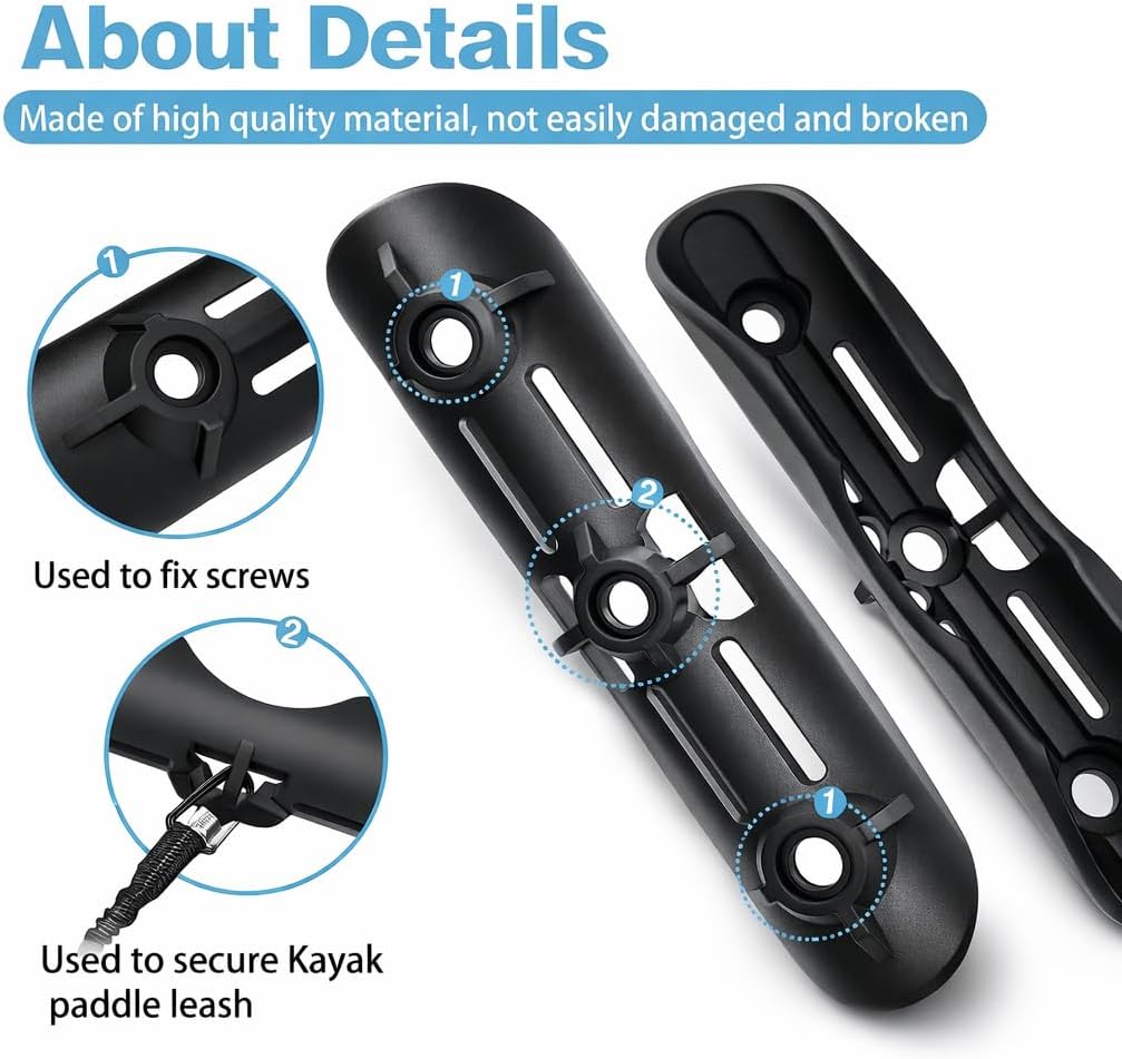 1004 2 PCS Kayak Paddle Holder Kayak Track Mount Accessories for Holding Standard Paddle, Kayak Oar Holder Kayak Rail Accessories for Fishing Kayak