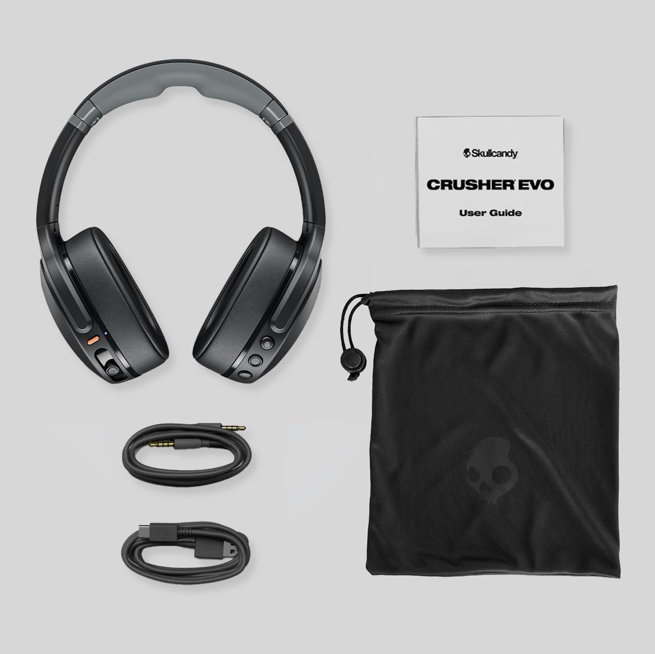 Skullcandy Crusher Evo Wireless Over-ear Sensory Bass Headphones with Personal Sound - True Black, S6EVW-N740, One Size
