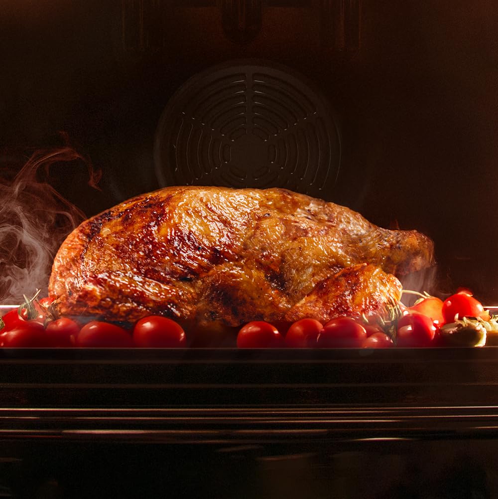 Cecotec Forno da Incasso Pirolitico Bolero Hexa P516000 Line A. Potenza 3250W, 73L, 14 funzioni: Pirolisi, Defrost, Grill, Airfryer. Dual Display e Cooling Fan. Porta Quadrupla Vetro. Classe A