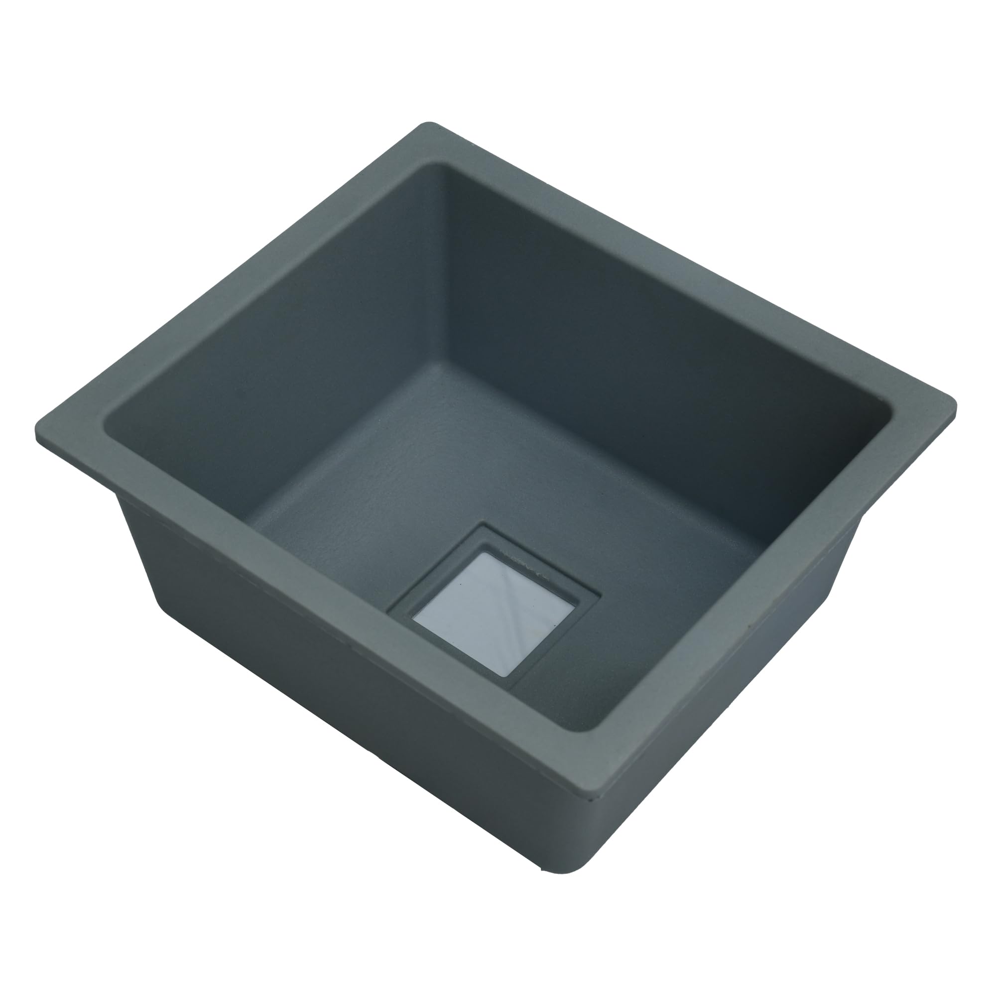 REMANENCE Granite Quartz Single Bowl Kitchen Sink With Drain Board, Drain Rack and PVC Waste Pipe-Flushmount/Undermount/Top Mounted Kitchen Sink (Grey, 16 x 18 x 9 Inches) 3