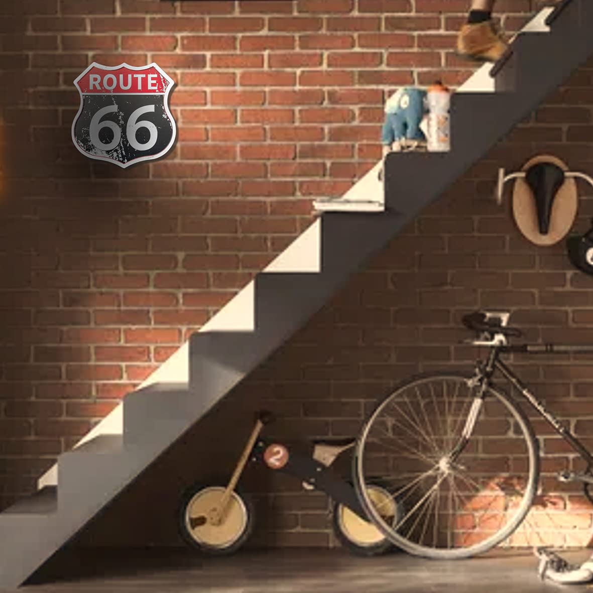 Padded Camisole Vintage Route 66 Tin Sign - Retro 12-Inch Metal Wall ...