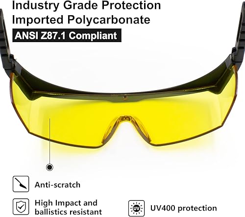 Miniatura 4 de Gafas de seguridad para hombres y mujeres, gafas de trabajo antivaho para marcos ajustables y protección lateral