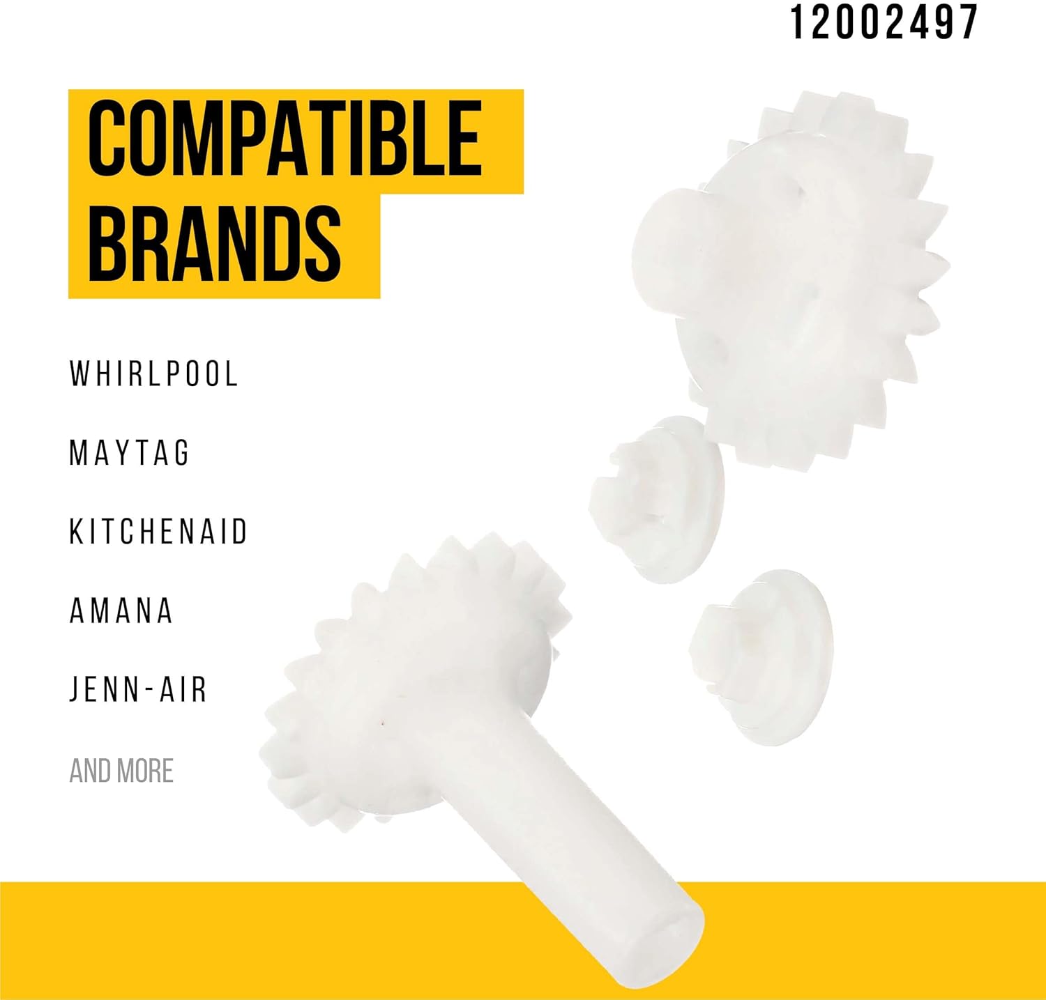PartsBroz 12002497 Drawer Gear Kit - Compatible With Whirlpool Maytag KitchenAid Amana Refrigerator - Replaces AP4010221 PS2003866 1066872 12812705 12812706 67004016 67004066
