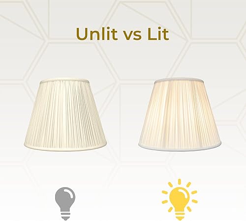 Miniatura 3 de Royal Designs Deep Empire - Pantalla plisada para lámpara, color beige, 9 x 18 x 14 pulgadas