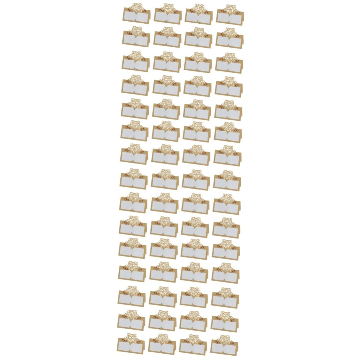 Abaodam 150pezzi Cartoncini Segnaposto Forma Di Cuore Carta Vintagper Matrimoni e Feste Eleganti Name Card Beige Per Tavoli Di Cerimonia