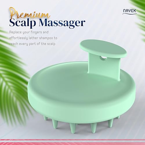 Miniatura 8 de NAYEK Masajeador de cuero cabelludo de silicona rosa para el crecimiento del cabello, limpiador para cabello sano con cerdas de silicona suaves para