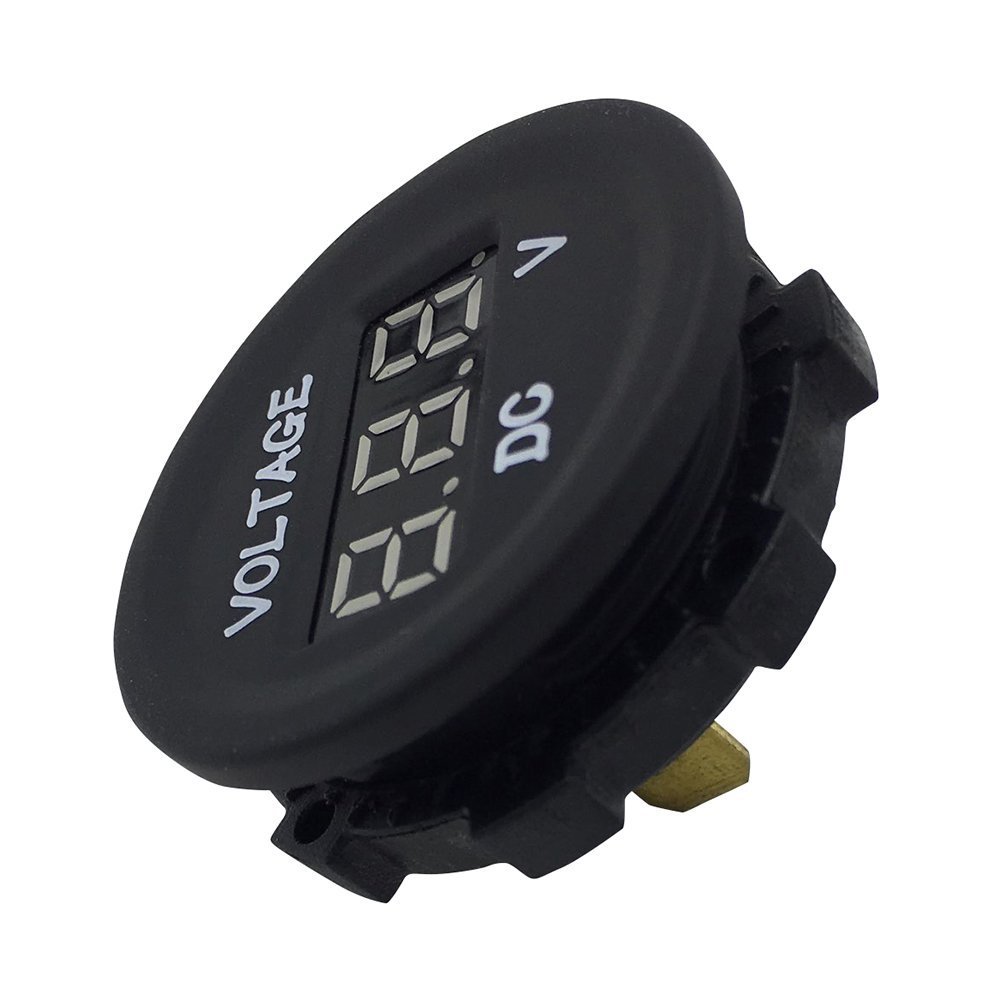 Voltmètre Numérique LED étanche Pour Voiture 12V-24V – Affichage Vert, Contrôle Tension Batterie – Petite Taille 3,5x2,7 Cm