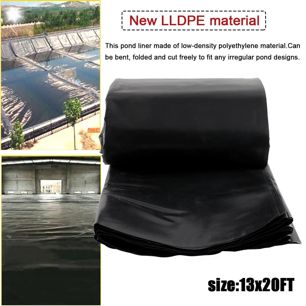 Revestimiento para estanque, lona para estanques de jardín de LLDPE, 6 m x 4 m, lona para estanque, forro para piscina, estanque para peces de gran tamaño, Liner Gardens Pools