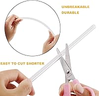 Vista 6 de 15 popotes de repuesto de plástico transparente reutilizable de 10 pulgadas, apto para frascos Mason de 24, 32 y 40 onzas, vasos, popotes