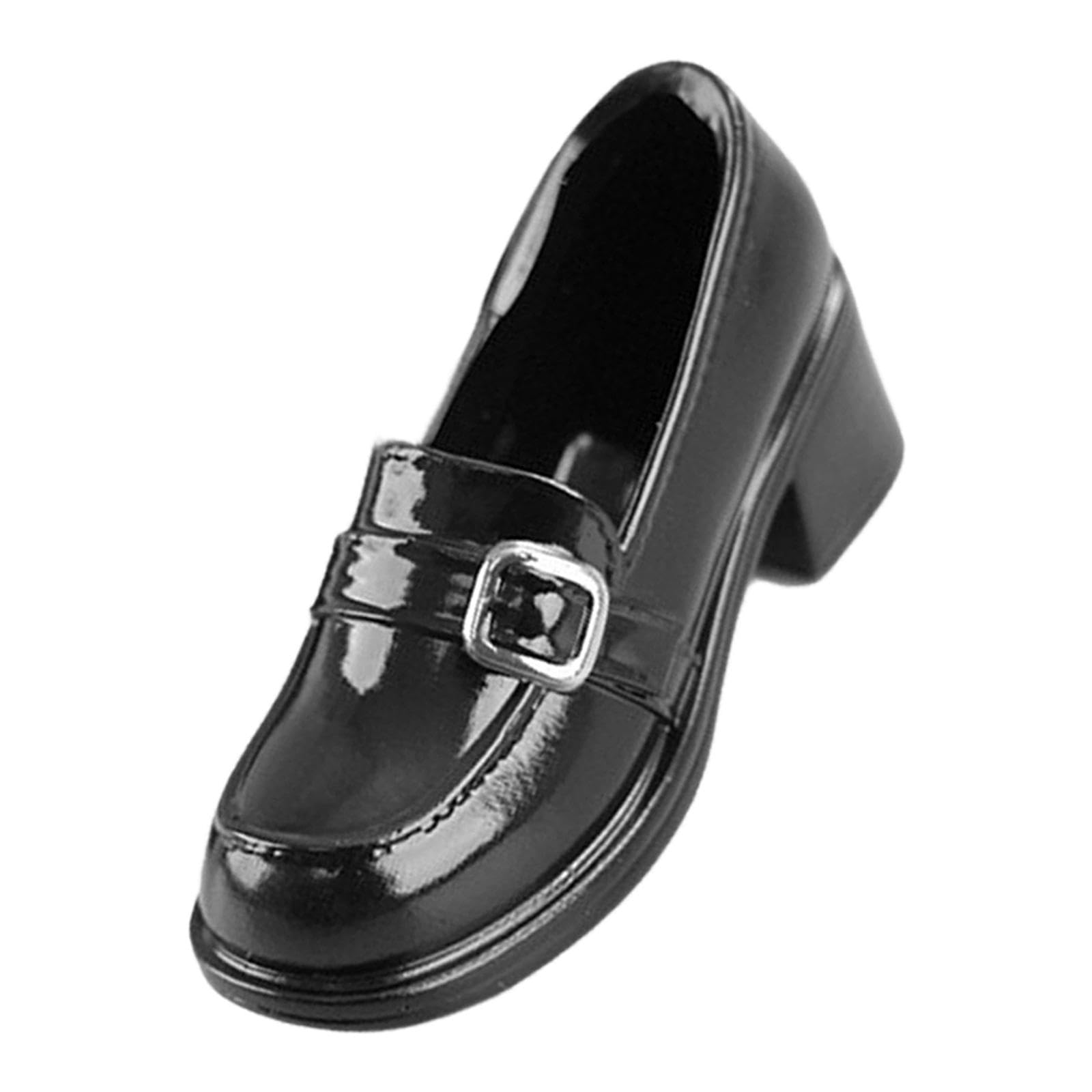 harayaa 1/6 Scale Female Action Figure Shoes, Footwear Premium, Trendy Durability, Elegant Easy to Wear Accessory Dress up Miniature, Black