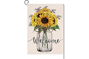 Summer Sunflower Mason Jar Garden Flag - Vibrant Outdoor Decor