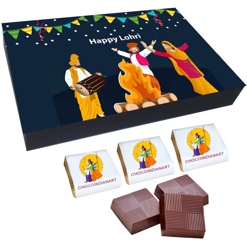 CHOCOINDIANART, New Idea, Happy Lohri, 12 Filling Chocolate Gift Box,
