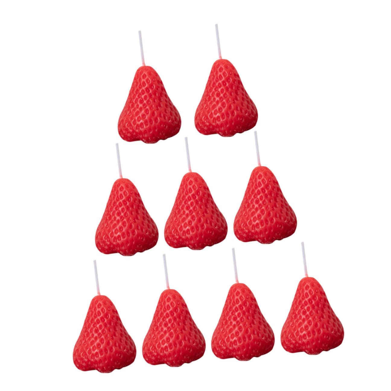 Cabilock Set 9 Pezzi Candele Profumate alla Fragola Candele Sagomate a Forma di Frutta Rossa Decorazioni per Feste Matrimoni e Bagno Aromaterapia Rilassante Regalo Portatile per Casa e