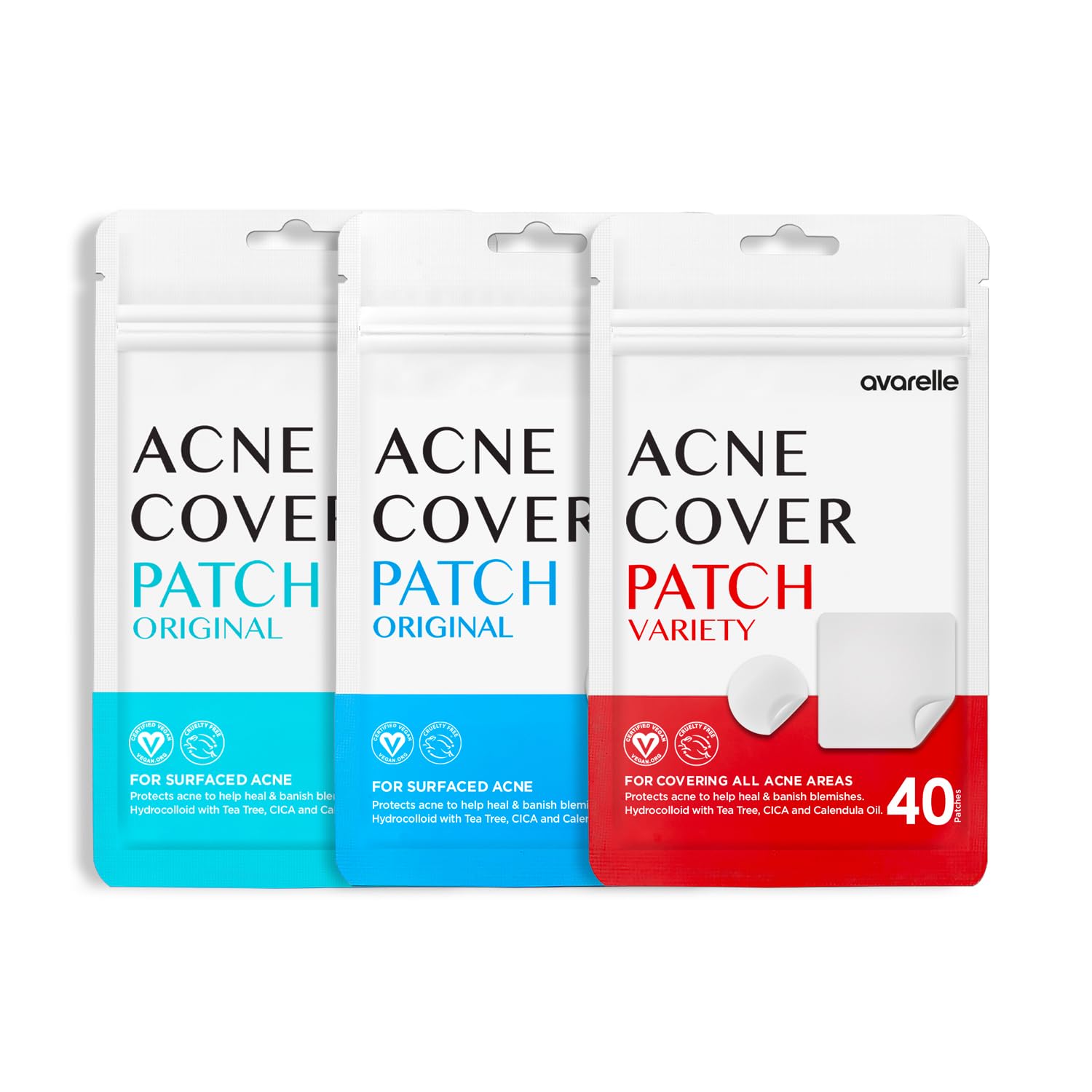 AVARELLE Pimple Patches Hydrocolloid Acne Patches Acne Spot Treatment for Blemishes and Zit with Tea Tree Oil Calendula