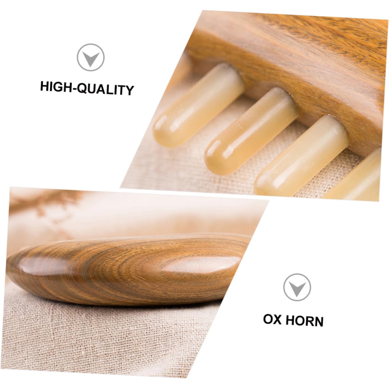 Healeved 3pièces Peigne De Buffle Unisexe Peigne à Cheveux Pratique Et Doux Démêlant Massant Le Chevelu Pour Confort Optimal