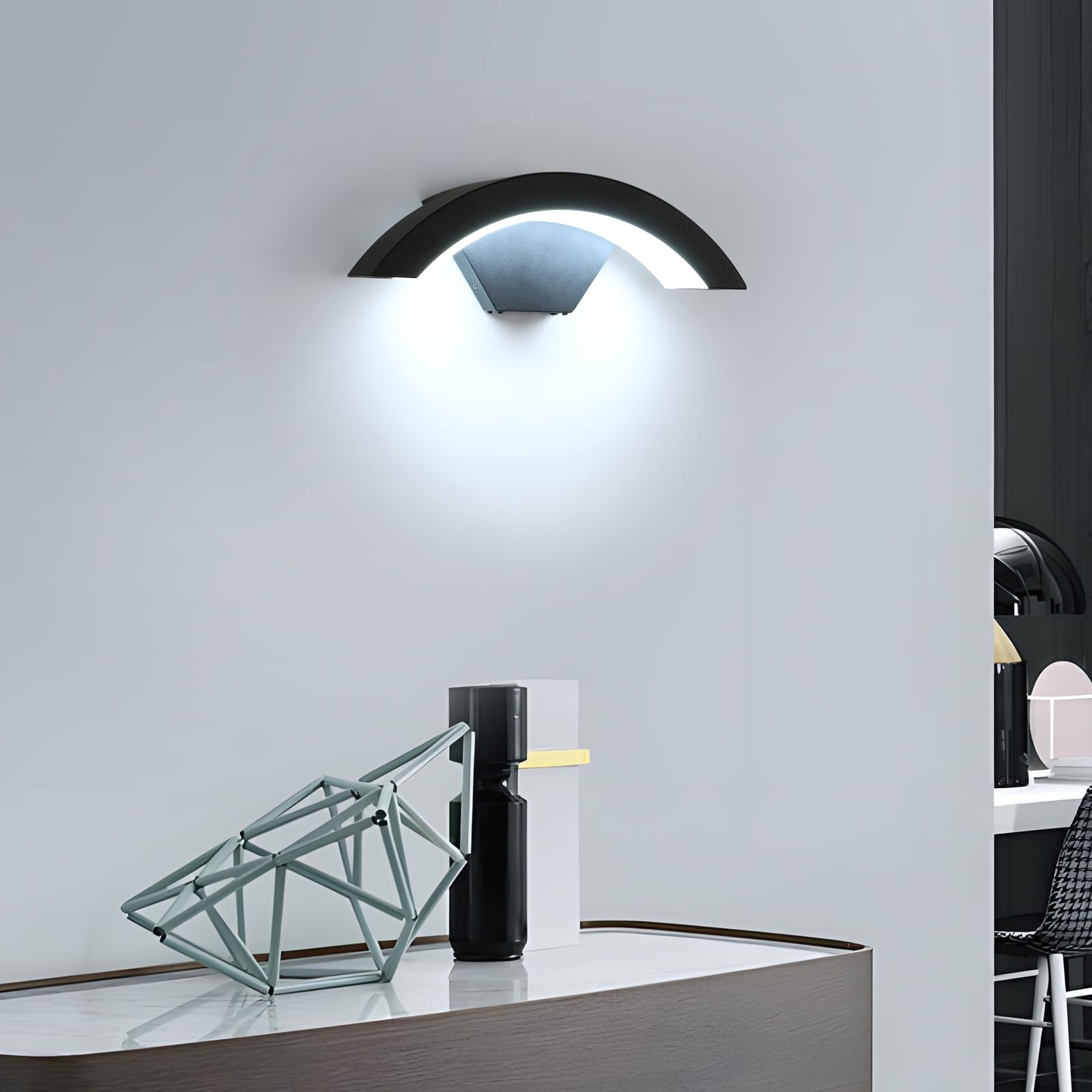 SENQIU Outdoor Wall Lights, Outside Wall Light LED Black, IP65 Waterproof Porch Front Door Light Lamp - Image 3