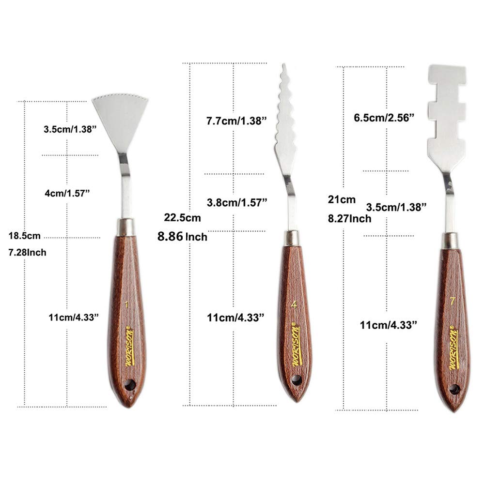Gasea 9pcs Stainless Steel Palette Knives Painting Mixing Drawing