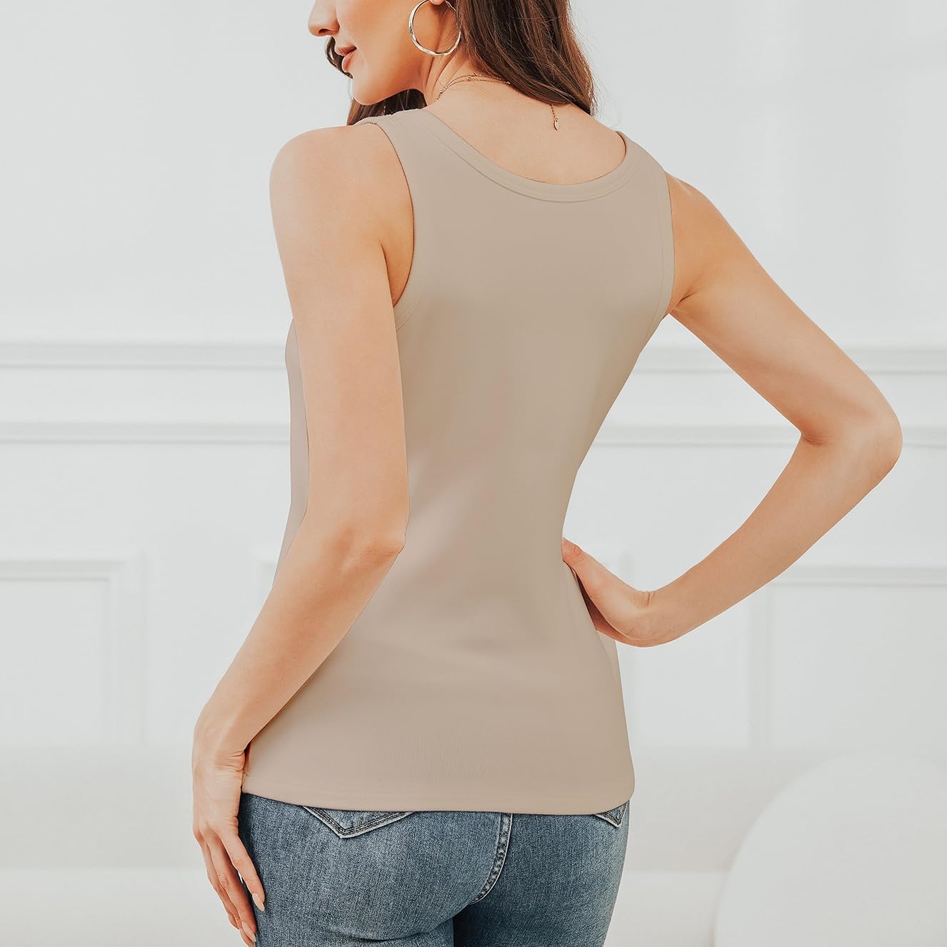 JOYSHAPER Thermal Tank Top for Women Round Neck Sleeveless Vest for Winter Underwear Tops - Image 2