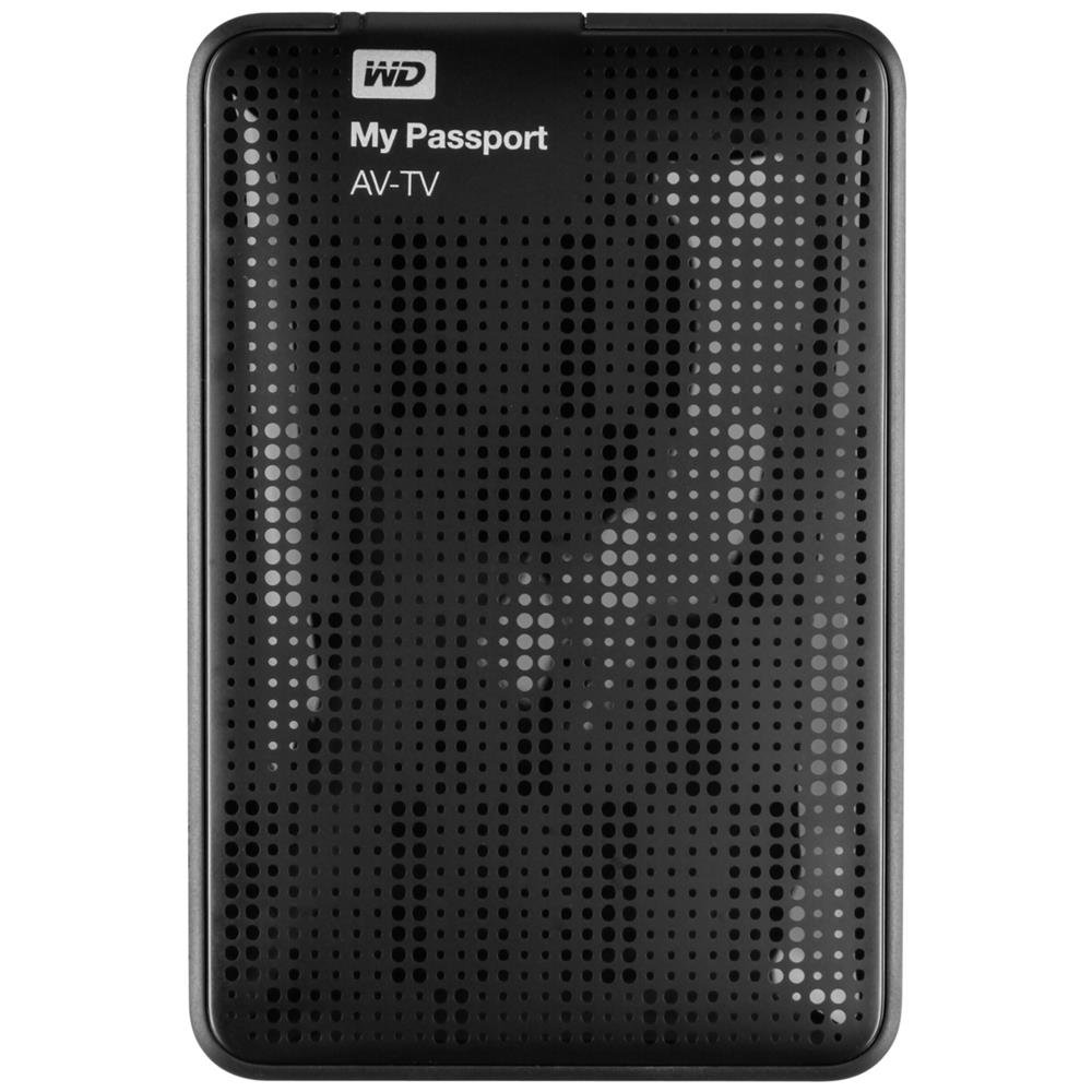 Western Digital 500GB My Passport AV TV tragbare externe Festplatte USB3.0 für TV Aufnahmen, reibungslose AV-Wiedergabe, USB-Kabel – 82cm, inkl. Montagematerial zur Befestigung am TV