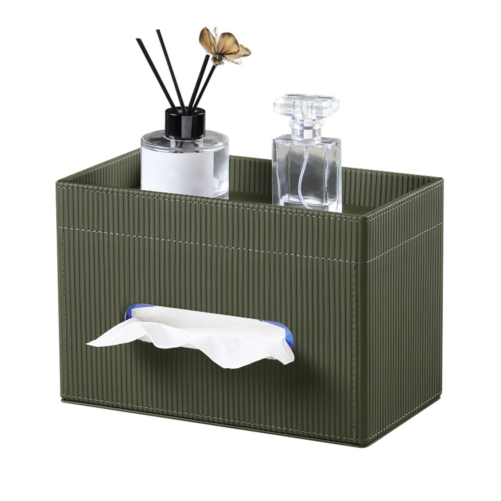 SHINLHUA Rectangular Shaped PU Leather Tissue Box Case Paper Towel Container for Home Decoration and Practical Use PU Leather Tissue Holder