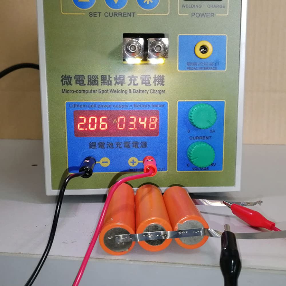 Puntatrice a Doppio Impulso, Saldatrice a Batteria al Litio 18650, con Funzione Test di Carico e LED