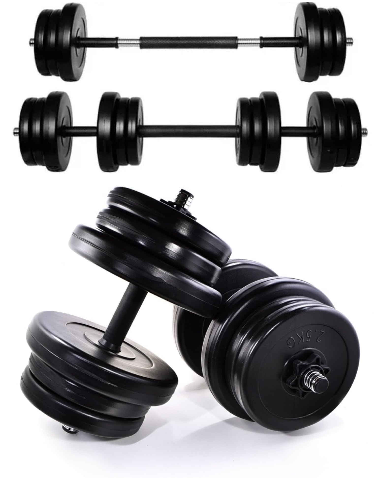 Mancuernas 3kg Mancuernas Ajustables En Set 20kg Con Barra Y