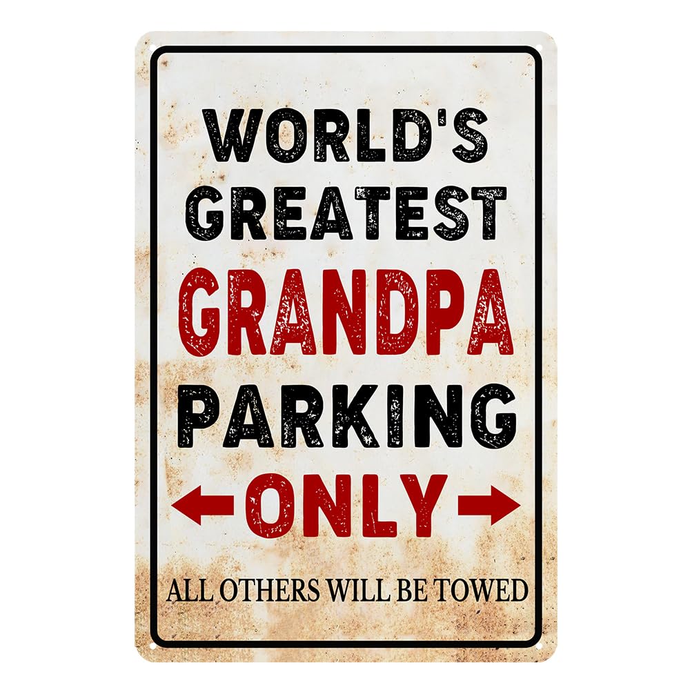 Kwqdozf As Pic Funny Grandpa Birthday Gifts Grandpa's Garage Sign Vintage Metal Tin Signs