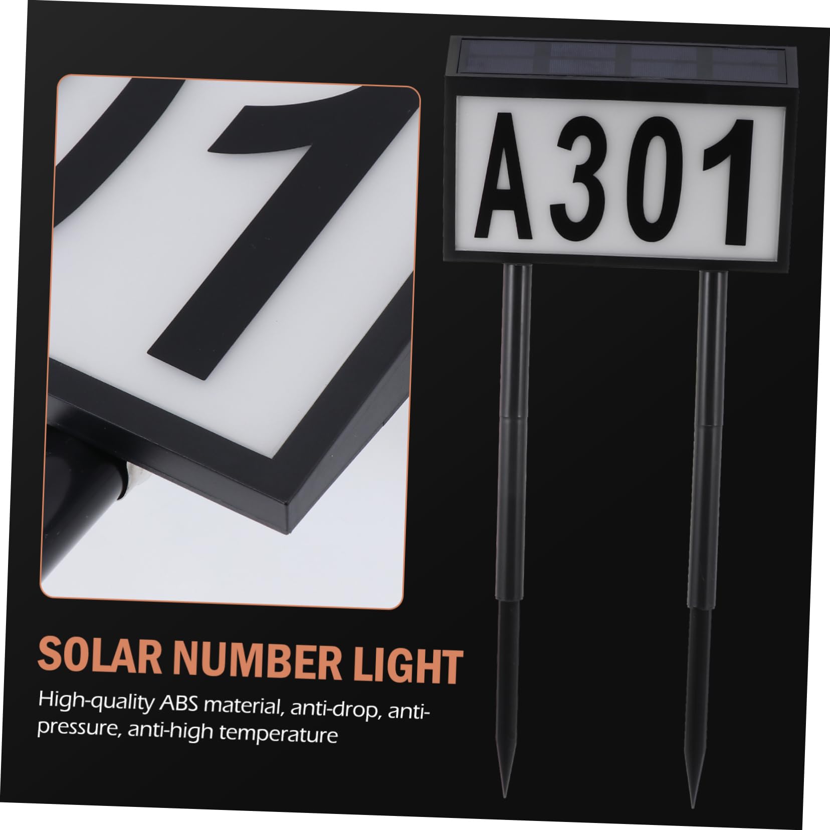 NUOBESTY Luce Solare per Numeri Civici Led, Lampada Numerica 5 Lettere e 3 Gruppi di Numeri, Targa Indirizzo Sensore Crepuscolare per Esterno, Kit per Segnalazione Casa Notte