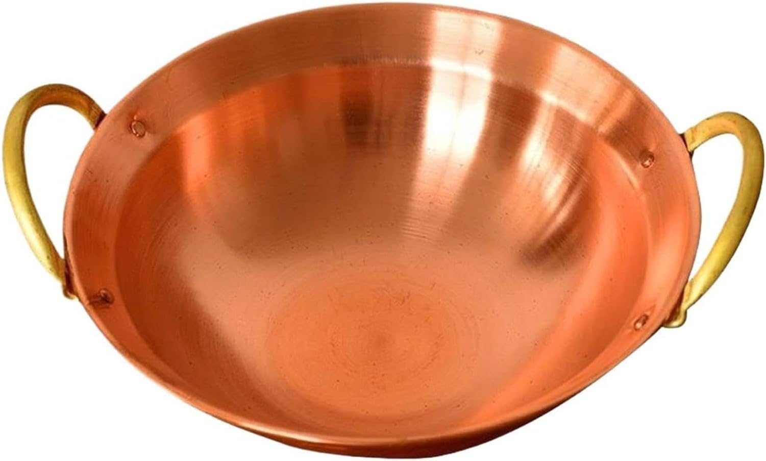 Casserole Wok en Cuivre Marmite Hotpot Loyale Easy Clean pour Camping Maison Famille Cuisson, 28cm, 28cm