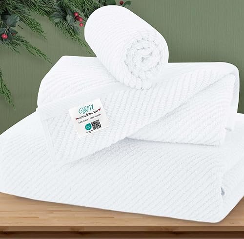 Miniatura 75 de VOOVA & MOVAS Juego de 4 toallas, grandes de 30 x 56 pulgadas, 100% algodón, gruesas, ligeras, suaves, absorbentes, de secado rápido, turquesa