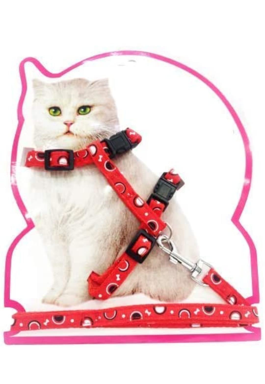 Dunk N Dogs Adjustable Cat Walking Harness Nylon Strap Collar with Leash,Cat Leash and Harness Set Escape Proof (Red) (B0BH492972) Amazon Price History, Amazon Price Tracker