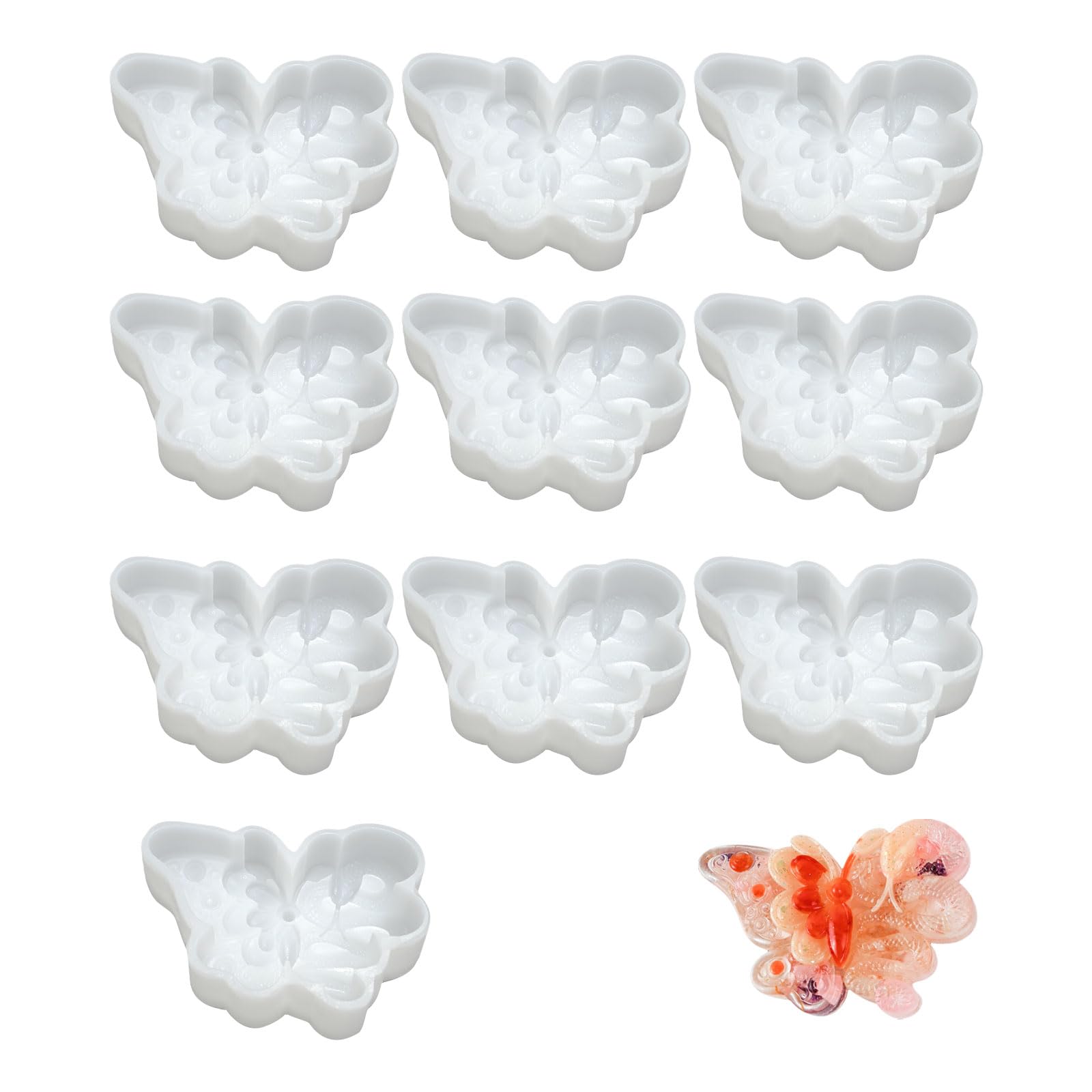Hsioluted 10Pcs 3D Silicone Handicrafts Room Decors Making Silicone Delicate Hand Castings Molds Hand Castings