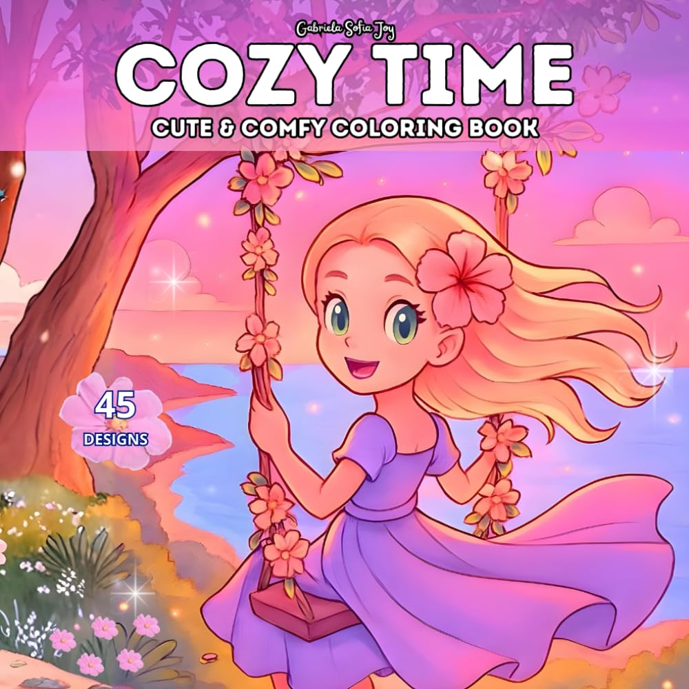 Cozy Time: Coloring Book for Teens & Adults with Boys, Girls in Cute Scenes & Relaxing Vibes
