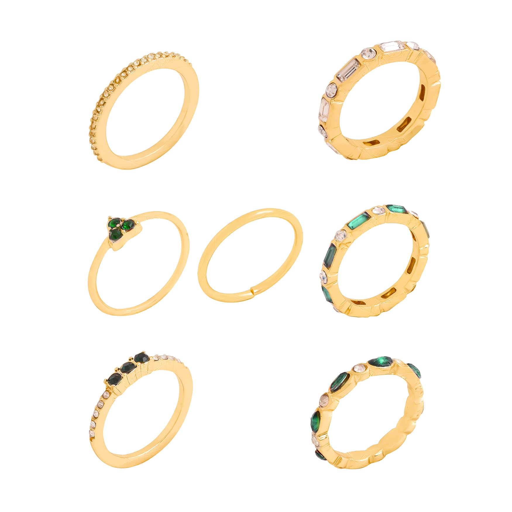 7 Pcs Knuckle Ring Set Plated Combo Birthday