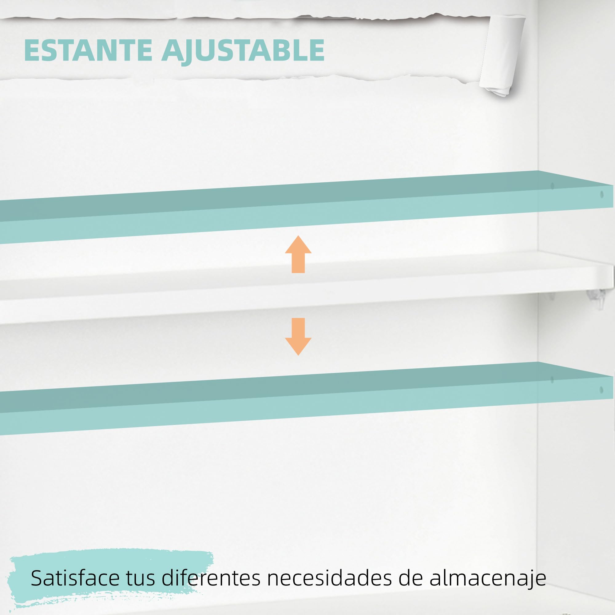 HOMCOM Mesa Plegable de Pared Escritorio Flotante 64x20x60 cm Blanco