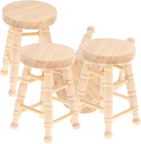 Taburete de casa de muñecas para niños, mini juguetes, decoración de madera, accesorios a escala 112, accesorios en miniatura, muñecas, bar, silla