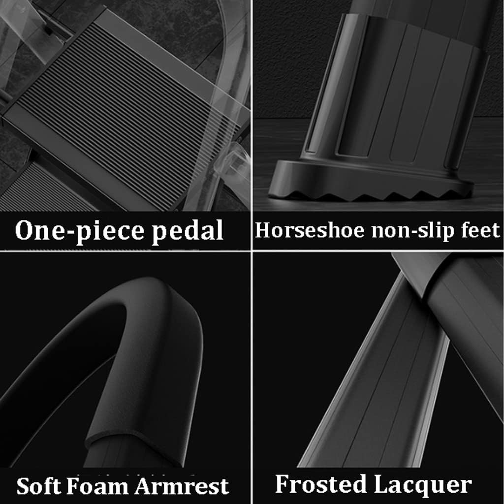 Ladders Home Telescoping Ladders, Lightweight Green Blue Folding Ladder with Armrests, Small Step Ladders for Home, 330lb Capacity Household or Outdoor